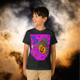 Halloween fest Jack O'Lantern Bugle Lila Kids T Shirt