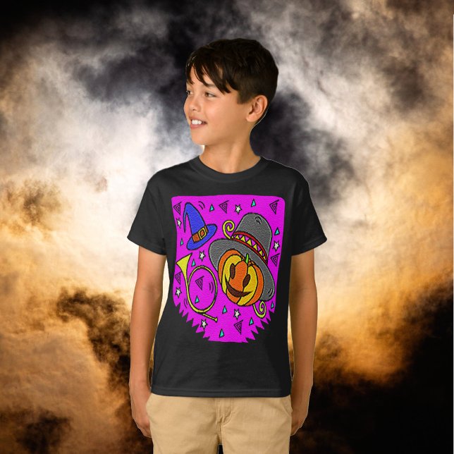 Halloween fest Jack O'Lantern Bugle Lila Kids T Shirt (Halloween Party Jack O'Lantern Bugle Purple Kids T-Shirt)