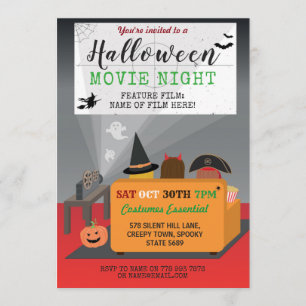 Halloween fest Kids Costume Horror Movie Natt Inbjudningar
