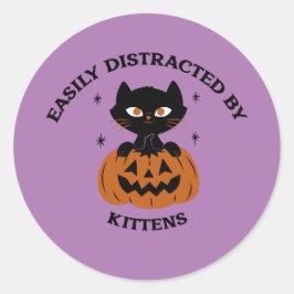 Halloween fest-klisterkatt runt klistermärke