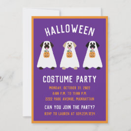 Halloween fest Labrador Retriever Ghost Hundar Inbjudningar