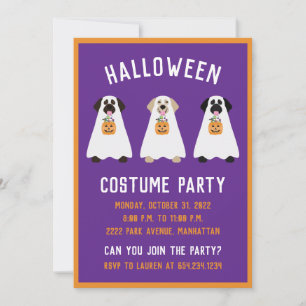 Halloween fest Labrador Retriever Ghost Hundar Inbjudningar