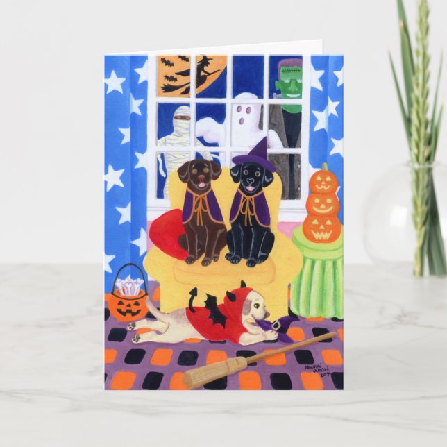 Halloween fest Labradors! Kort (Framsida)