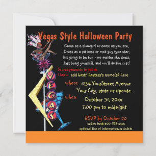 Halloween fest Las Vegas Costume Theme Inbjudningar