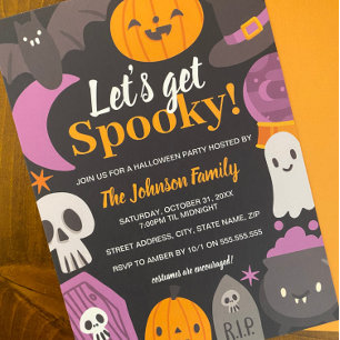 Halloween fest Låt oss Hämta pookisk cute Inbjudningar