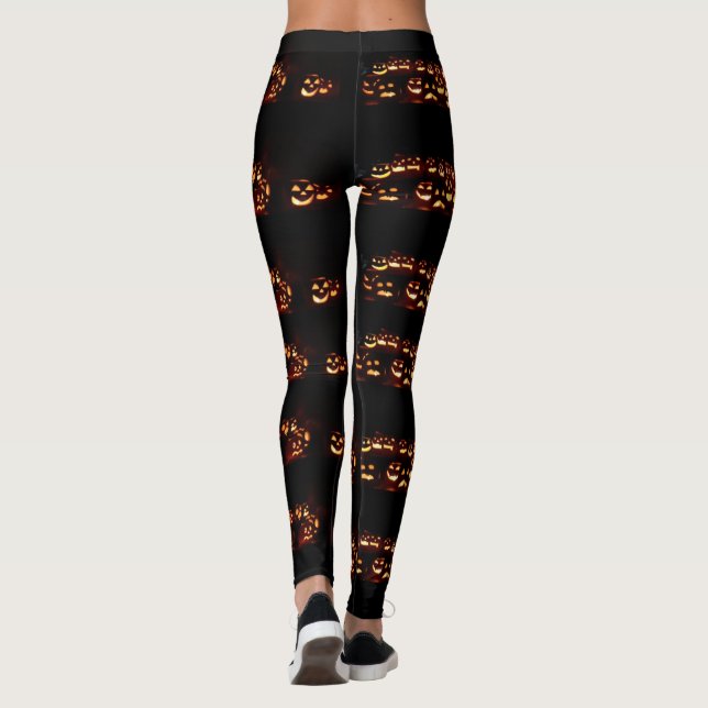 Halloween fest Leggings Pumpkins på natten (Baksida)