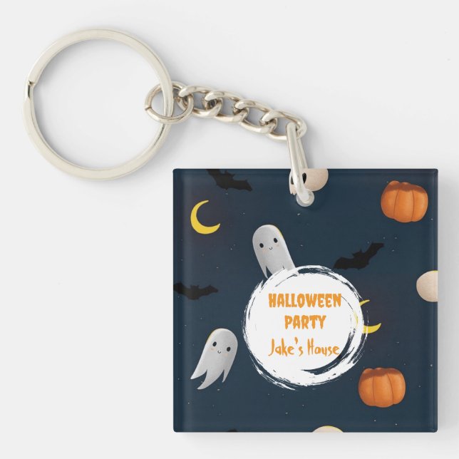 Halloween fest Lycklig-taloky Mörk blått (Framsidan)