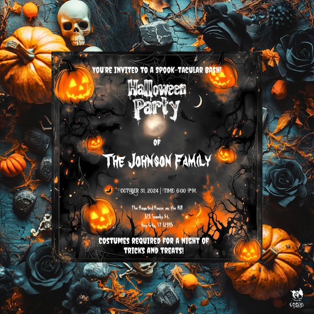 Halloween-fest med lysande jackar inbjudningar (Skapare uppladdad)