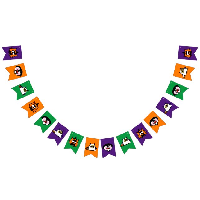 Halloween fest med Witch, Ghost och Vampig Vimplar (Alla)