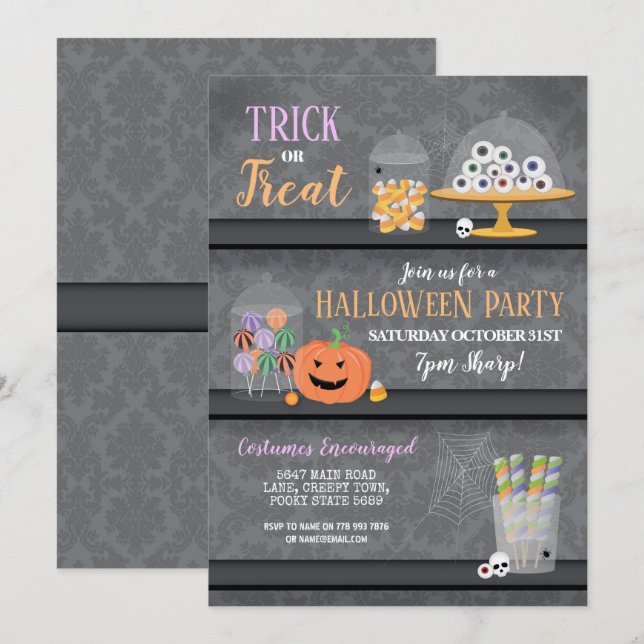Halloween fest Monster Bash Eyeball Trick Inbjudningar (Fram/baksida)