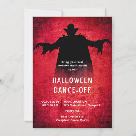 Halloween fest Monster Dance Dracula Red Black Inbjudningar