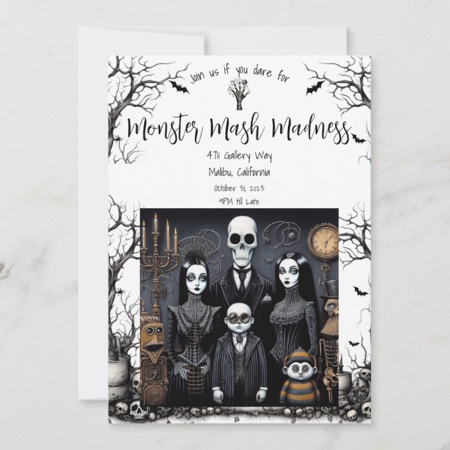 Halloween fest Monster Mash Inbjudningar (Framsida)