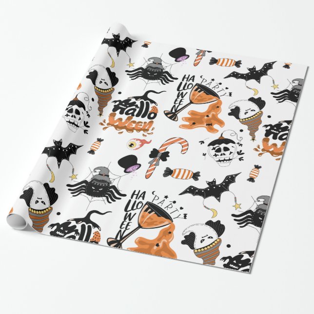 Halloween fest monster presentpapper (Utrullad)