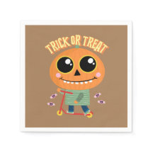 Halloween fest napkin, pumpa på skotrar