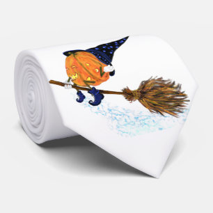 Halloween fest Neck Tie Witch Pumpkin Flies Slips