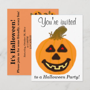 Halloween fest Orange Pumpkins PERSONALIZE Inbjudningar