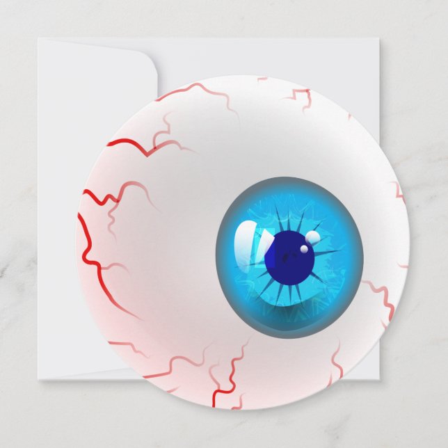 Halloween fest! Personlig Spooky Blue Eyeball Inbjudningar (Framsida)