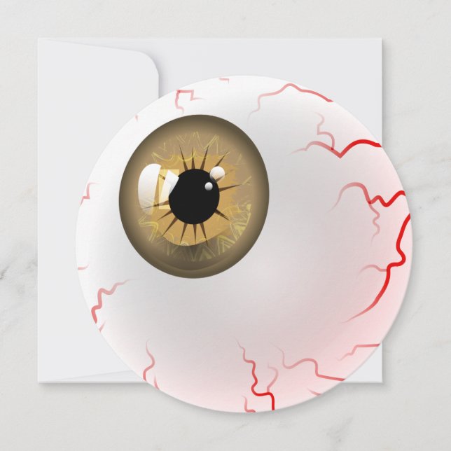 Halloween fest! Personlig Spooky Brown Eyeball Inbjudningar (Framsida)