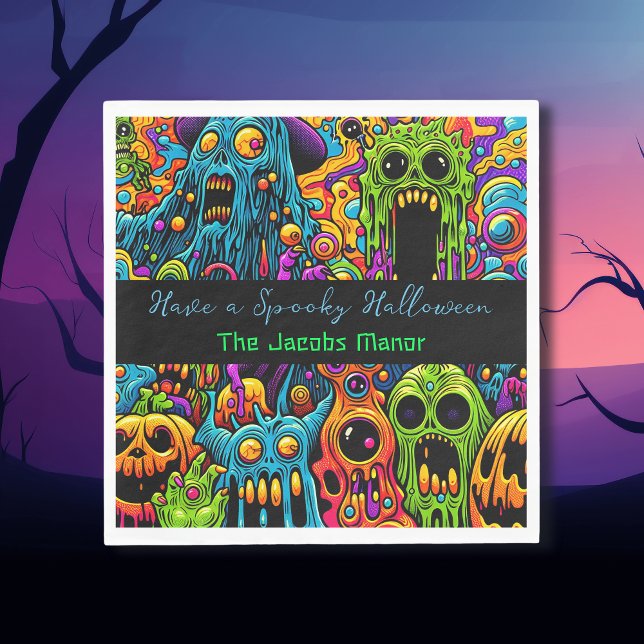 Halloween fest | Personligen Zombie och Monsters Pappersservett (Skapare uppladdad)