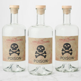 Halloween fest Poison Spritflaskor Etikett