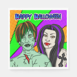 Halloween fest Pop Art zombie Vampire Pappersservett