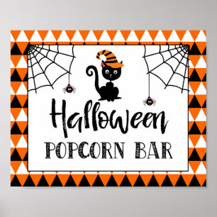 halloween fest popcorn pub-tecken poster