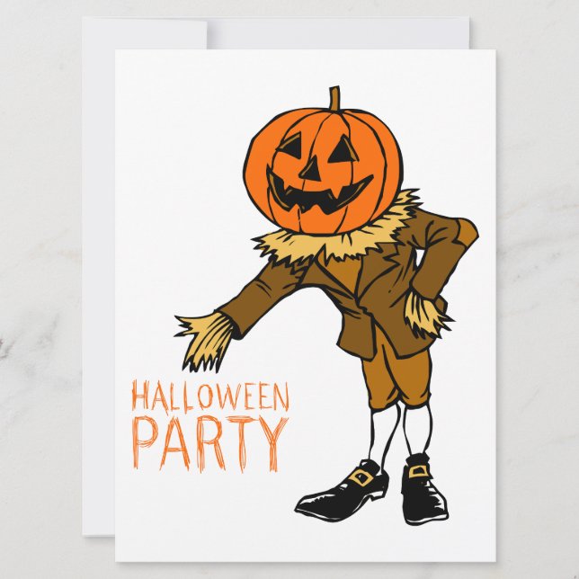 Halloween fest Pumpkin Guy Clip Art, Halloween Kort (Framsida)