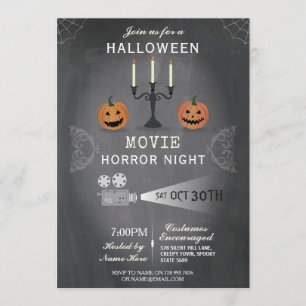 Halloween fest Pumpkin Scary Inbjudan Movie Natt