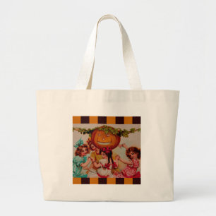 Halloween fest Pumpkin vintage Jumbo Tygkasse