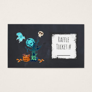 Halloween fest Raffle Biljett-taloky Illustration Visitkort