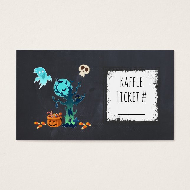 Halloween fest Raffle Biljett-taloky Illustration Visitkort (Framsidan)