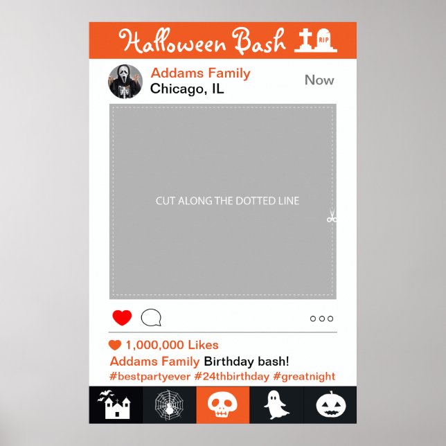 Halloween-fest Ram Ram Prop Fotoautomat Affisch (Framsidan)