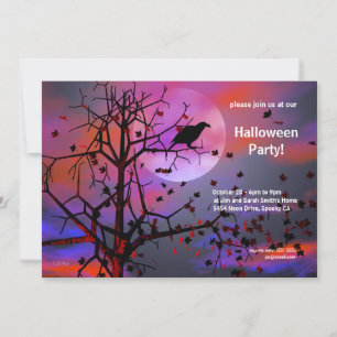 halloween fest Raven Night Inbjudningar