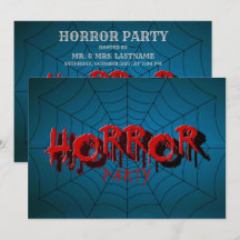 Halloween fest Red Horror Spindelnät Blue Scary