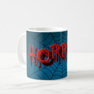 Halloween fest Red Horror Spindelnät Blue Scary Kaffemugg