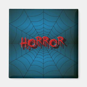 Halloween fest Red Horror Spindelnät Blue Scary Magnet