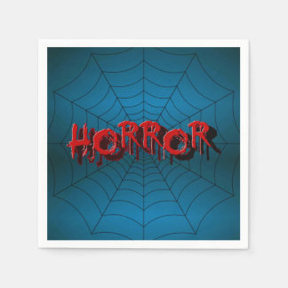 Halloween fest Red Horror Spindelnät Blue Scary Pappersservett
