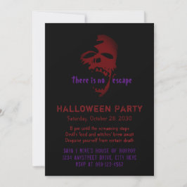 Halloween fest Red Skull Head Creepy Inbjudningar