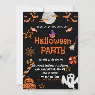Halloween fest, redigerbar talesman Party i Inbjudningar