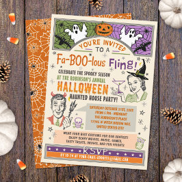 Halloween fest Retro Fall Humor Faboolous Fling Inbjudningar