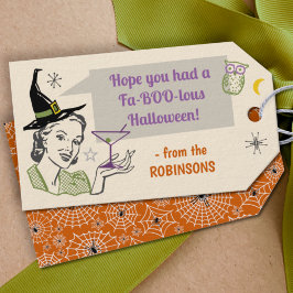 Halloween fest Retro Humor-färdigt eget namn Presentetikett
