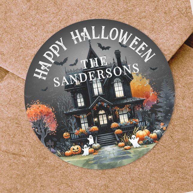 Halloween fest runt klistermärke (Halloween Party Classic Round Sticker)