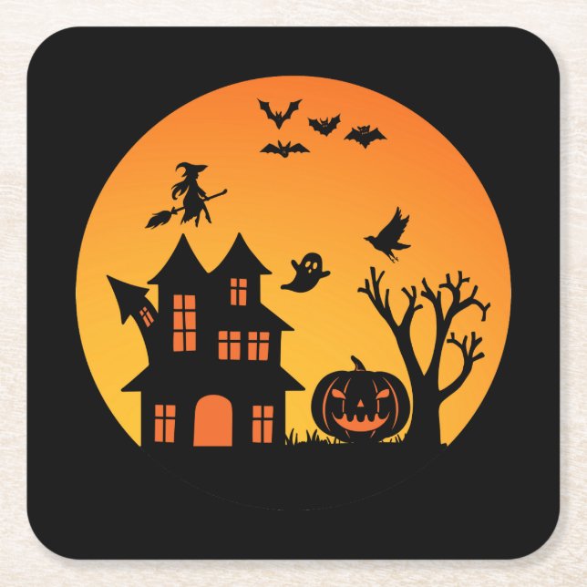 Halloween fest Samling! Underlägg Papper Kvadrat (Framsidan)