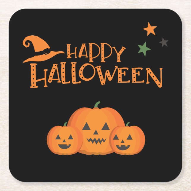 Halloween fest Samling! Underlägg Papper Kvadrat (Framsidan)