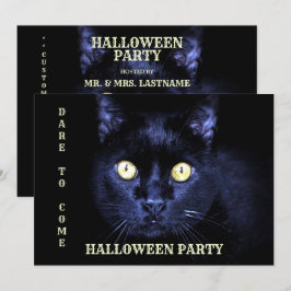Halloween fest Scary Black Cat Horror Natten Inbjudningar