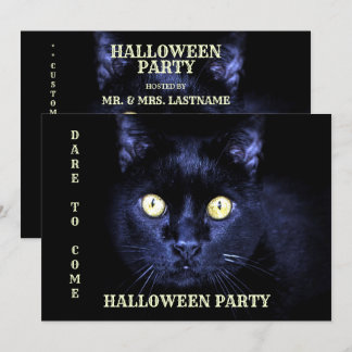 Halloween fest Scary Black Cat Horror Natten Inbjudningar