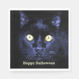 Halloween fest Scary Black Cat Horror Natten Pappersservett