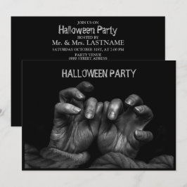 Halloween fest Scary Evil Händer Black Spooky Inbjudningar