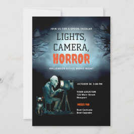 Halloween fest Scary Movie Night Ghoul Black Cat Inbjudningar