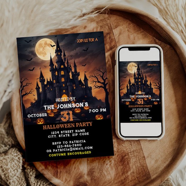 Halloween fest Scary Pumpkin Costume Kids Vuxnor Inbjudningar (Skapare uppladdad)